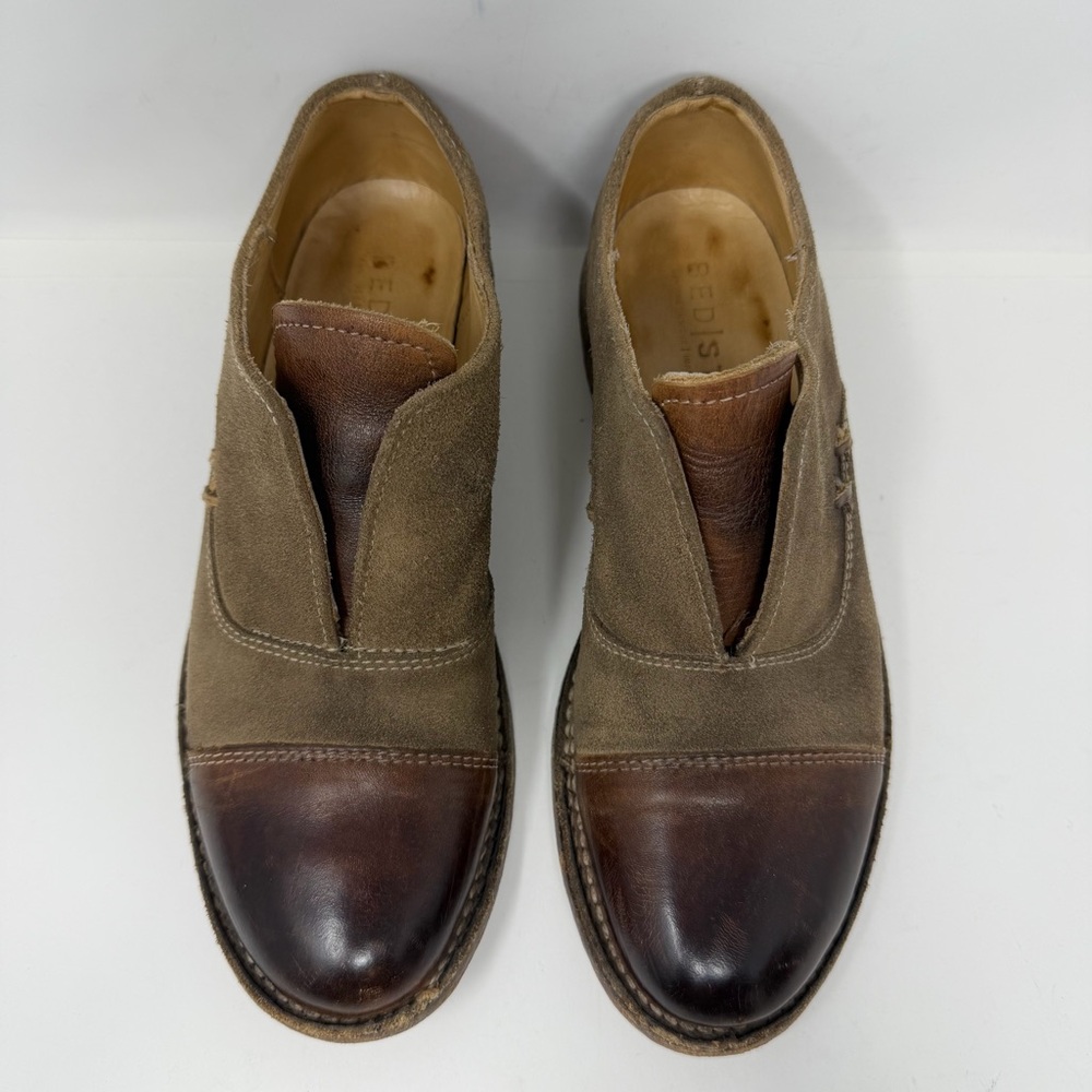 Bed Stu Rose Brown Cap Toe Slip-On Oxfords Shoes Leather Size 6 - Picture 2 of 10